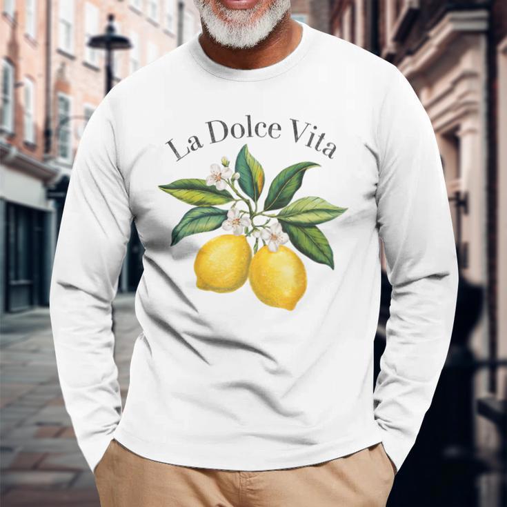 La Dolceita Lemon Italian Summer Limoncello Amalfi Coast Langarmshirts Geschenke für alte Männer