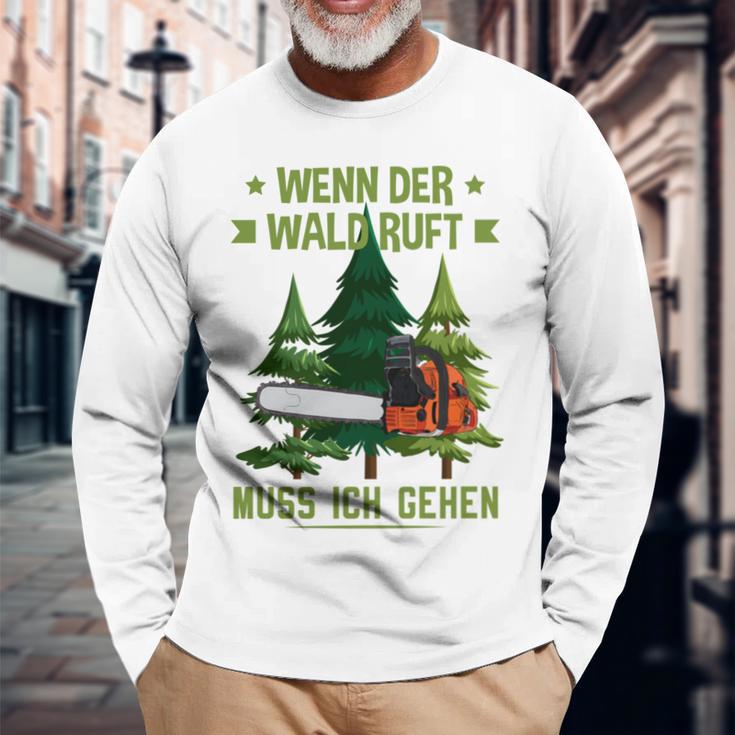 Long-Sleeved Lumberjack Wenn Der Wald Ruft Muss Ich Gehen Langarmshirts Geschenke für alte Männer