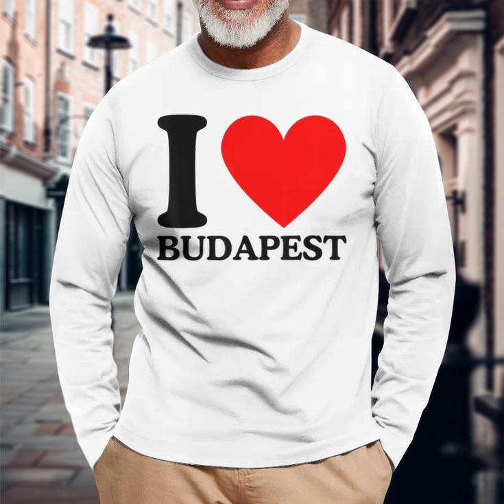 With I Love Budapest Motif Langarmshirts Geschenke für alte Männer