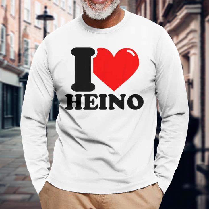 I Love Heino Gray Langarmshirts Geschenke für alte Männer