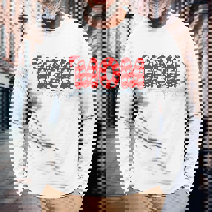 Mom Christmas Candy Cane Santa Costume Family Group Raglan Baseball Tee Long Sleeve T-Shirt Gifts for Old Men