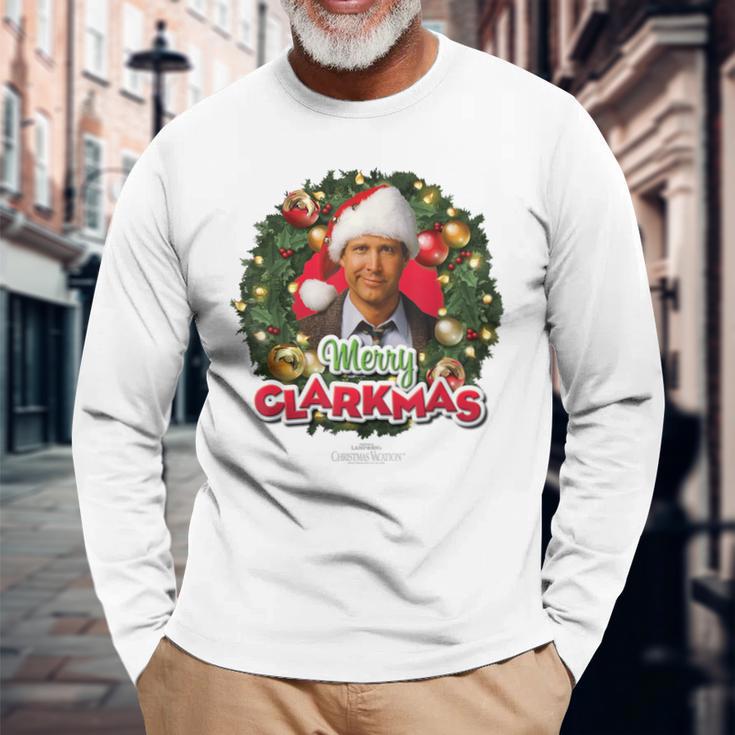 National Lampoon's Christmasacation Merry Clarkmas Blue Langarmshirts Geschenke für alte Männer