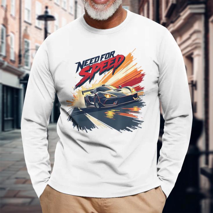 Need For Speed High-Octane Racing Graphic Gray Langarmshirts Geschenke für alte Männer