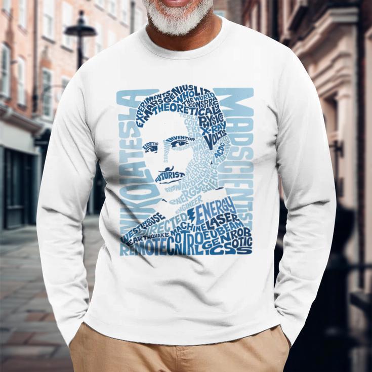 Nikola Tesla Illustration By Glitschika s Langarmshirts Geschenke für alte Männer