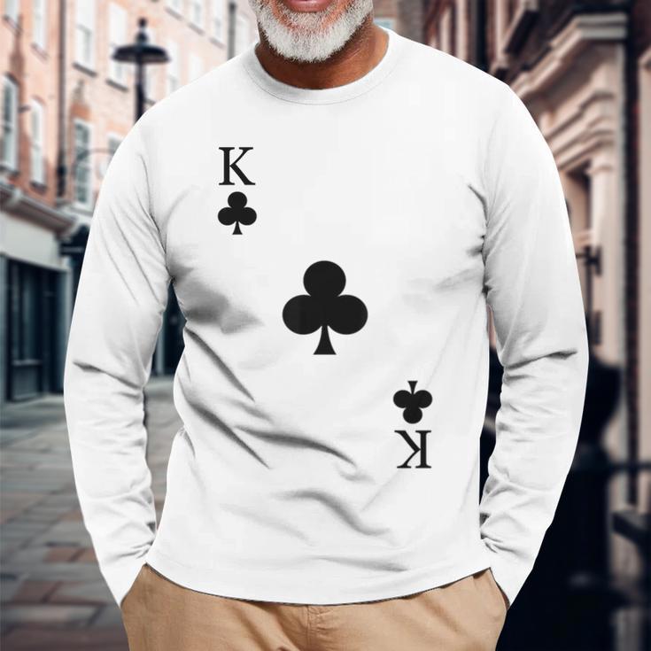 Playing Card Cross King Poker Card Game Carnival Costume Langarmshirts Geschenke für alte Männer