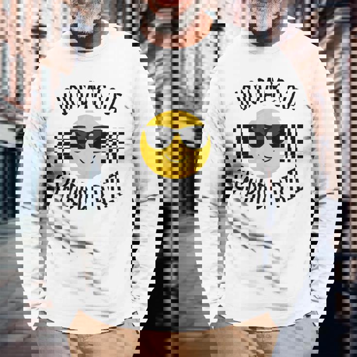 Retro 100 Days Of Skibidi Rizz Smile Face 100 Days Of School Long Sleeve T-Shirt Gifts for Old Men