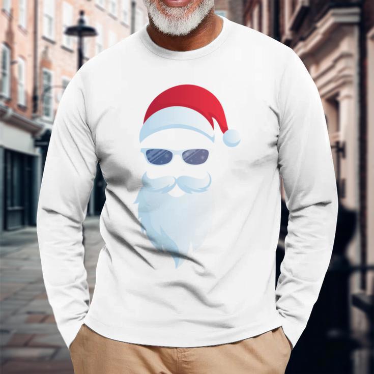 Santa Claus Sunglasses Christmas Santa Claus Long-Sleeved Langarmshirts Geschenke für alte Männer