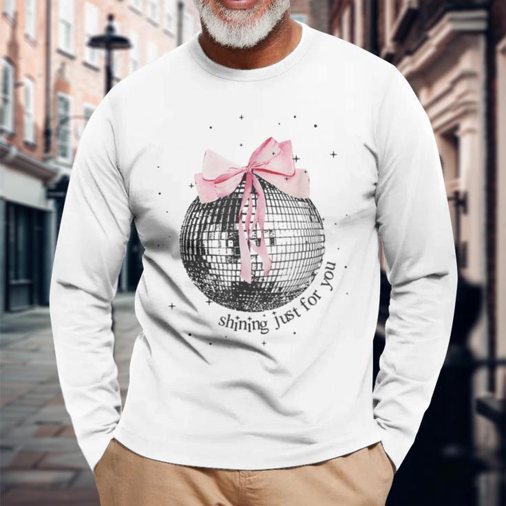 Shining Just For You Ribbon Disco Ball Langarmshirts Geschenke für alte Männer