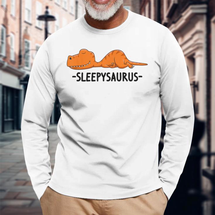 Sleepysaurus Schlaf Schlafanzug Nachthemd Dinosaurier Langarmshirts Geschenke für alte Männer