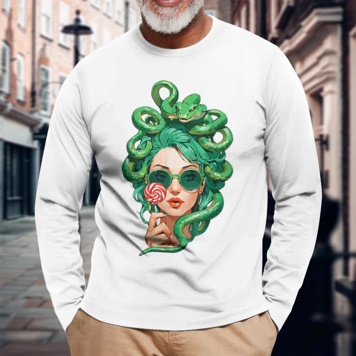 Sunglasses Green Snake Hair Hairstyle Medusa Langarmshirts Geschenke für alte Männer