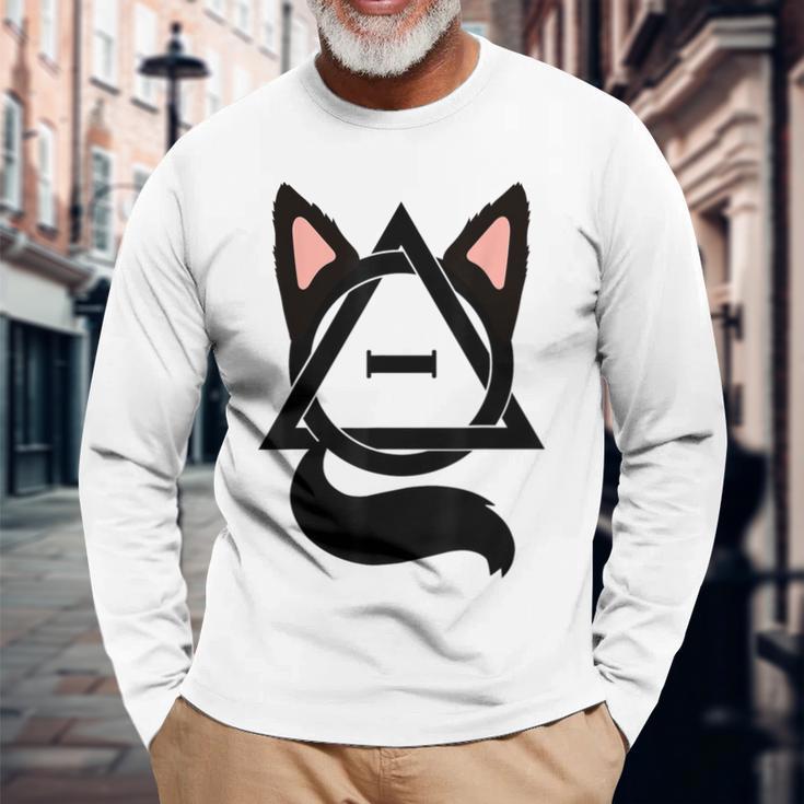 Theta Delta Cat Therian Pride Gray Langarmshirts Geschenke für alte Männer