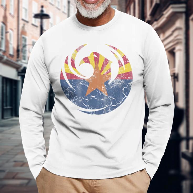 Vintage Fade Phoenix Arizona FlagLangarmshirts Geschenke für alte Männer