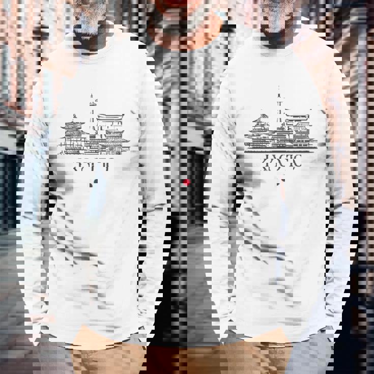 Vintage Kyoto Japónacaciones Japón Lover Camiseta de manga larga Regalos para ancianos