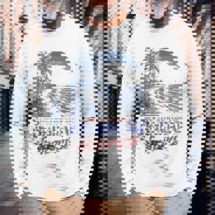 Welcome To America's Gulf Retro Vintage Beach Long Sleeve T-Shirt Gifts for Old Men