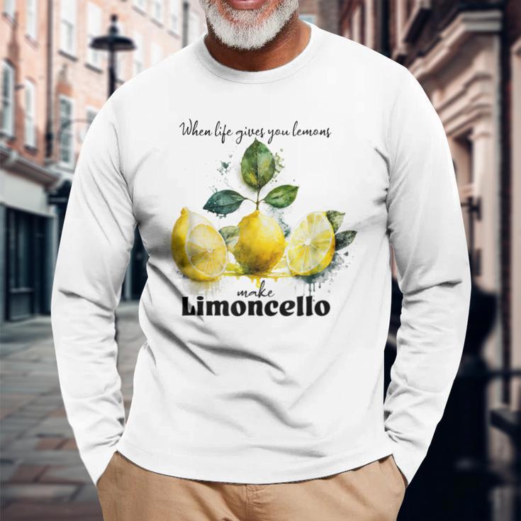 Wenn Du Zitronen Bekommst Mach Limoncello Travel To Italy Langarmshirts Geschenke für alte Männer