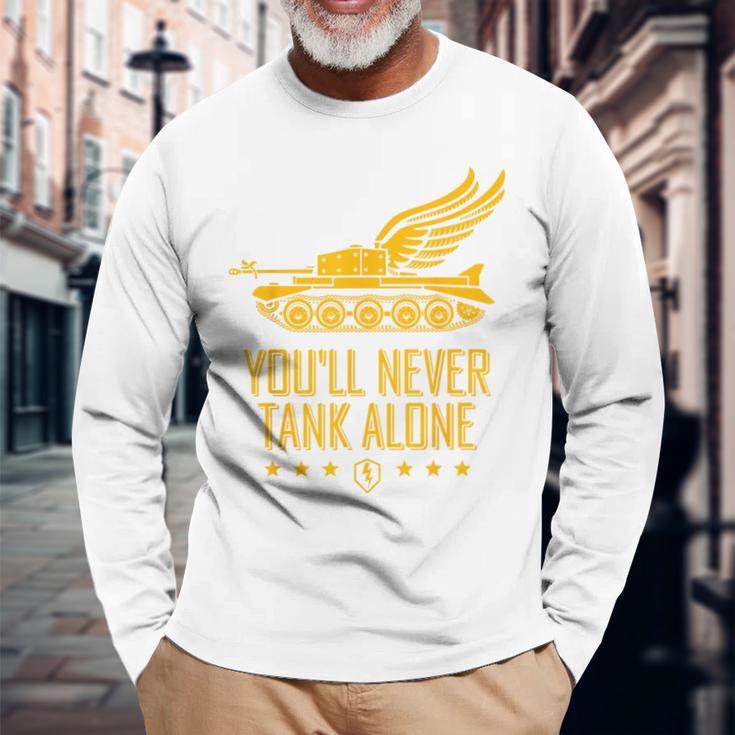 World Of Tanks Blitz You'll Never Tank Alone Langarmshirts Geschenke für alte Männer