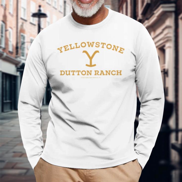 Yellowstone Dutton Ranch Gold Pocket Logo Long-Sleeved S Langarmshirts Geschenke für alte Männer