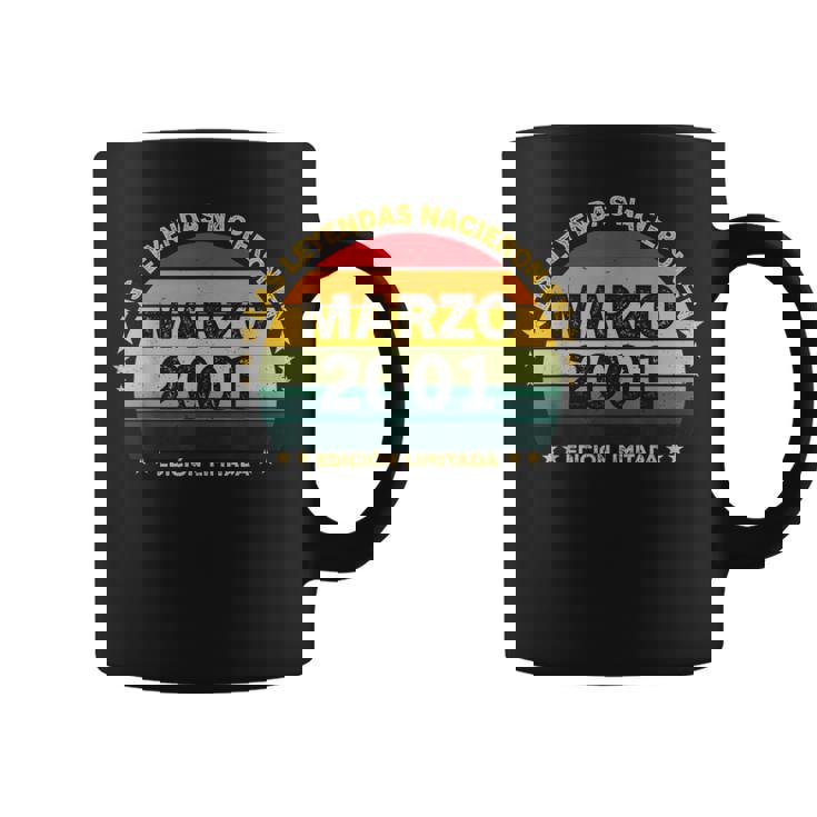 24 Años Cumpleañosintage Nacido En Marzo 2001 Taza de café