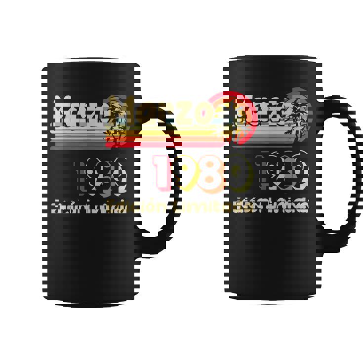 45 Cumpleaños Hombre 45 Años Hecho En 1980 Marzo Taza de café