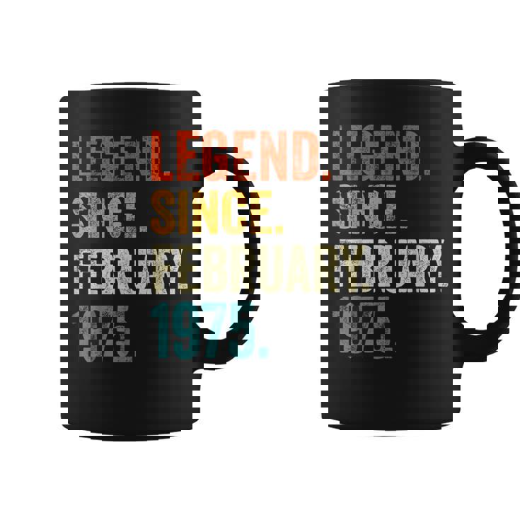 50 Years Old Legend Since February 1975 Retro 50Th Birthday Coffee Mug