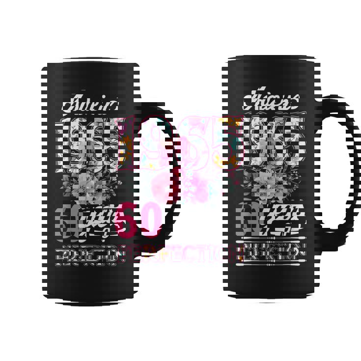 60 Year Old Made In 1965 Floral Flower 60Th Birthday Womens Coffee Mug