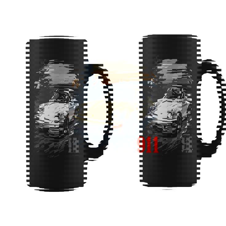 911 Turbo Retrointage 964 Coche Clásico Pista Automotriz Taza de café