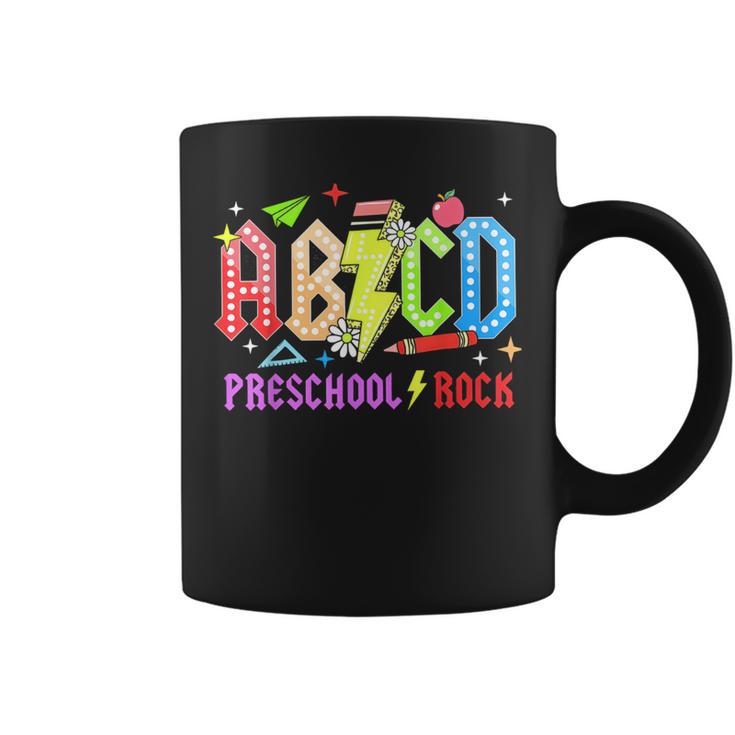 Abcd Preescolar Rocks Lápiz Rayo Maestros Rock Boys Taza de café