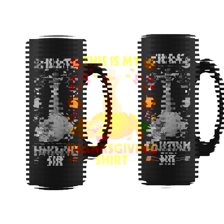 Abyssinian Cat Pumpkin Pie Fruits This Is My Thanksgiving Graphic Print Coffee Mug