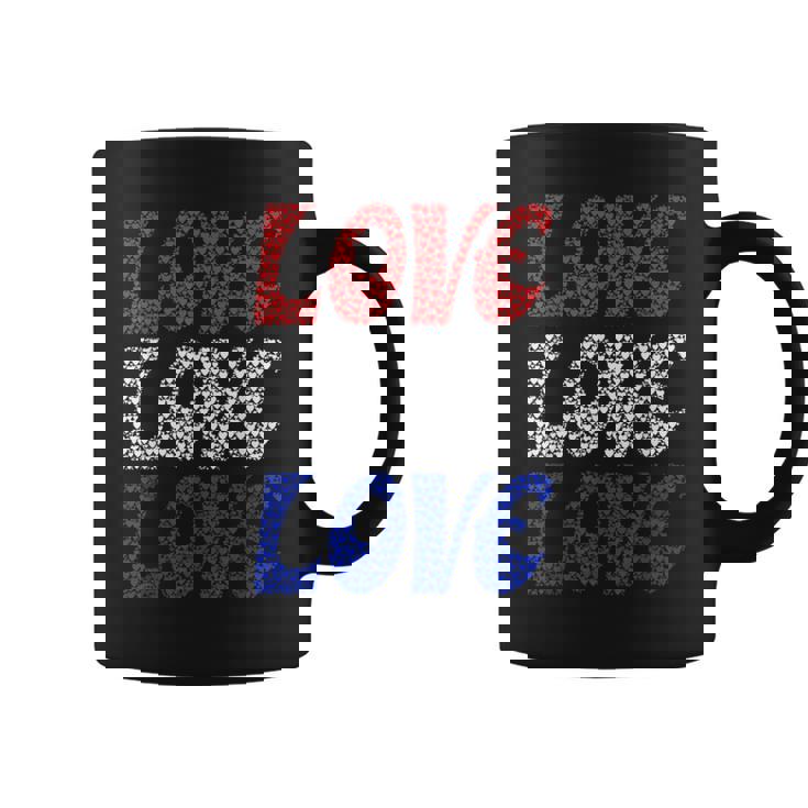American Flag Love Positive Message Hearts Love America Hope Graphic Print Coffee Mug
