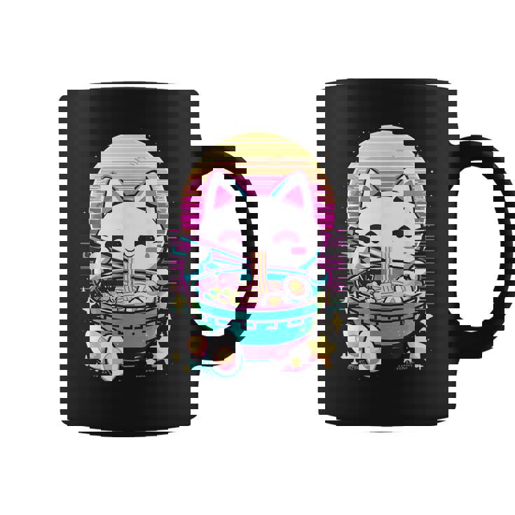 Anime Cat Eating Ramen Japanese Ramen Cat Japan Coffee Mug