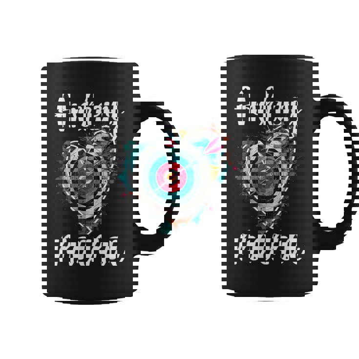 Archery Mama Heart Archery Mom Of An Archer Mother Coffee Mug