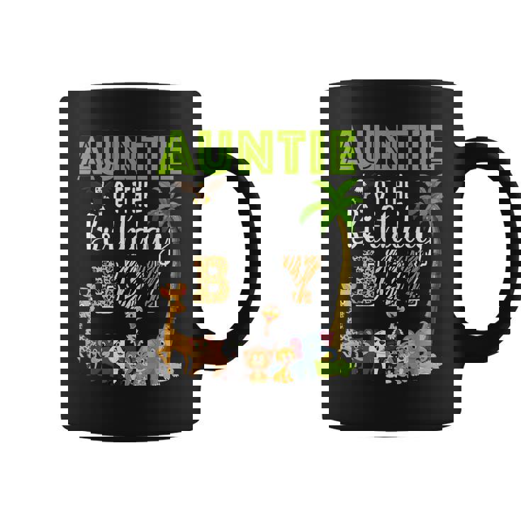 Auntie Of The Birthday Boy Wild Zoo Theme Safari Party Graphic Print Coffee Mug
