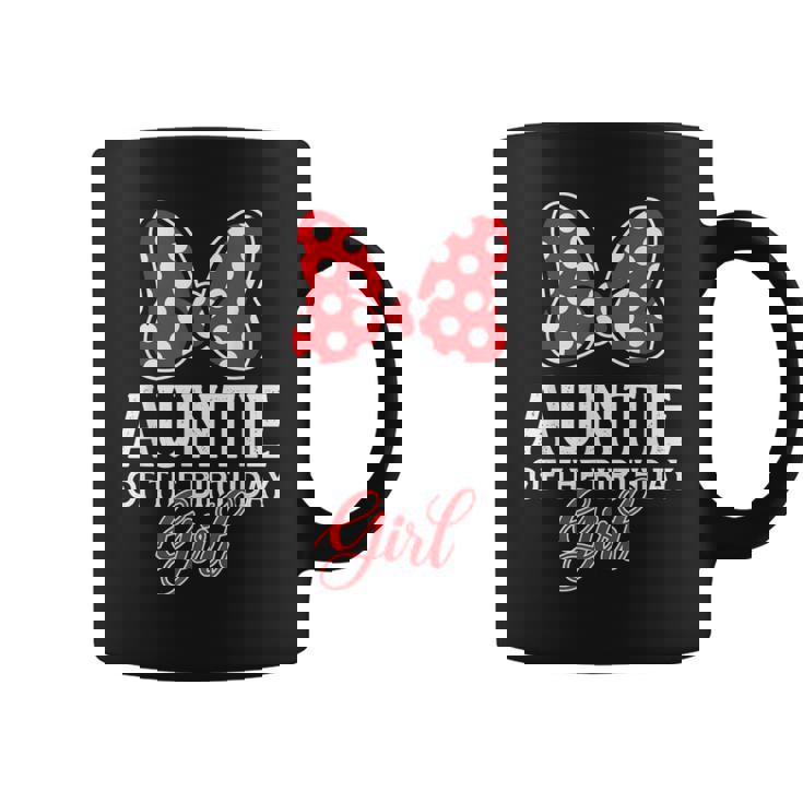 Auntie Of The Birthday Girl Cute Pink Bow Family Matching Coffee Mug