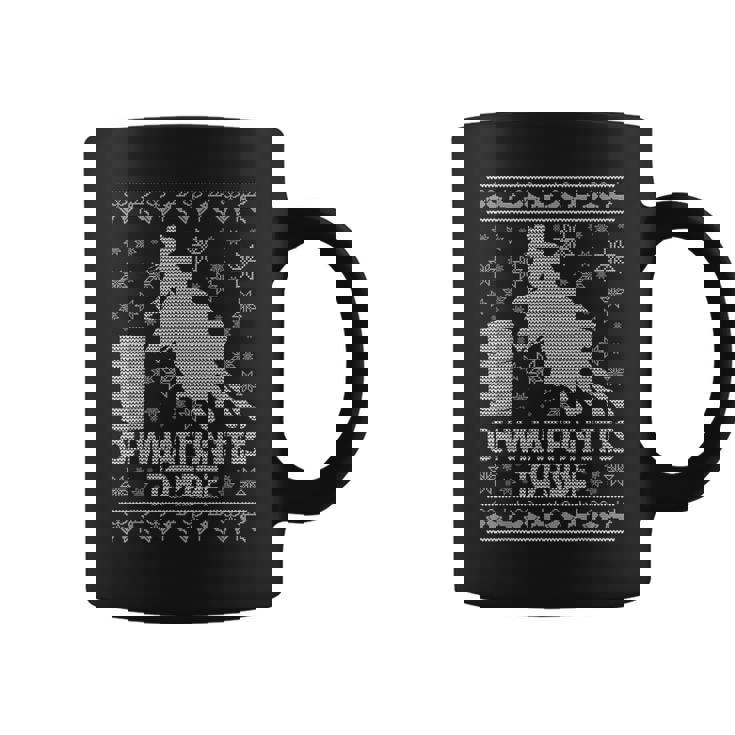 Barrel Racing Ugly Christmas Horse Race Rodeo TShirt Graphic Print Coffee Mug