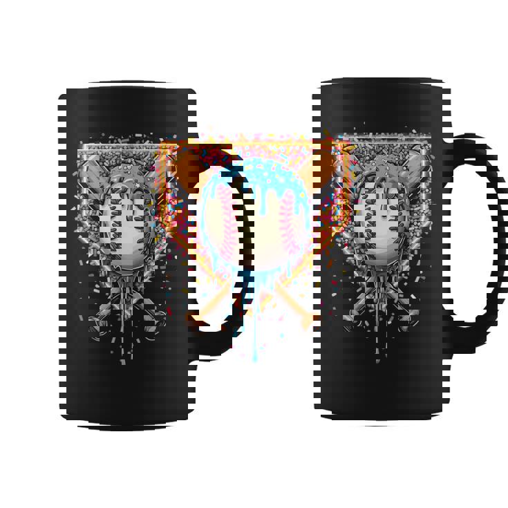 Baseball Drip Home Plate Fun Baseball Apparel For Boys Graphic Print Coffee Mug