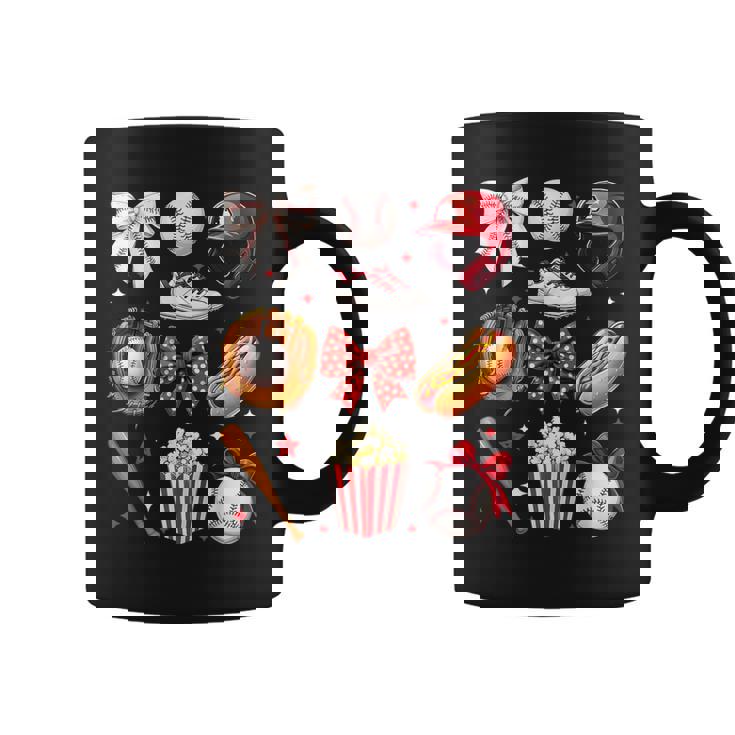 Baseball Mom Coquette Bow Mother's Day Baseball Mama Coffee Mug