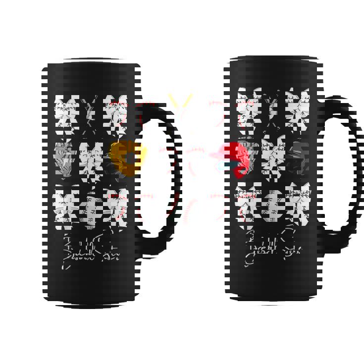 Baseball Sister Coquette Bow Girls Cheer Baseball Coffee Mug