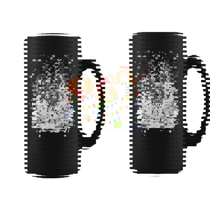 Beagles In Snowman Christmas Lights Snowman Santa Beagle Dog Graphic Print Coffee Mug