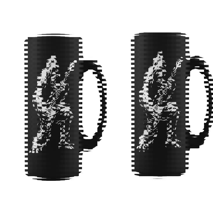 Bigfoot Playing Guitar Rock Music Band Sasquatch Coffee Mug