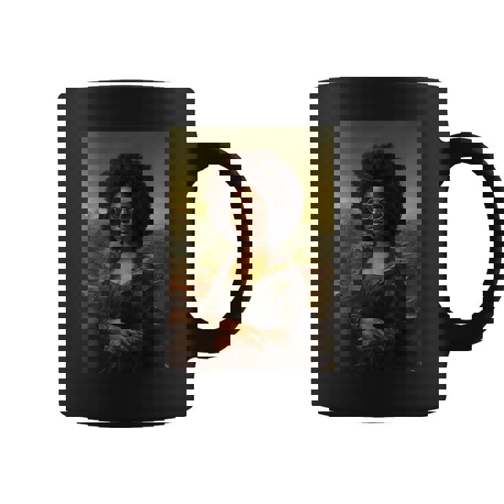 Black Mona Lisa Afro African American Black History Month Coffee Mug