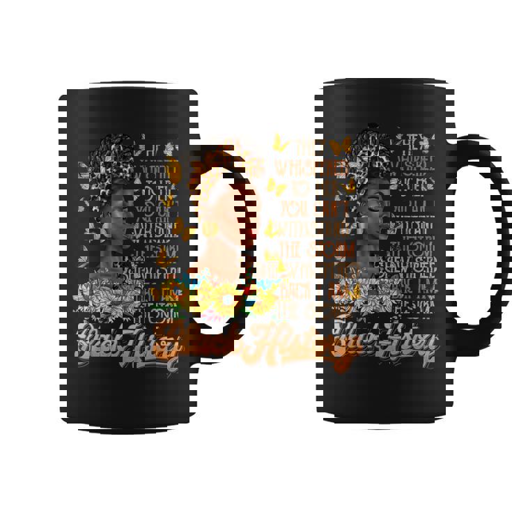 Black History Month African Pride Sunflower Black Women Coffee Mug