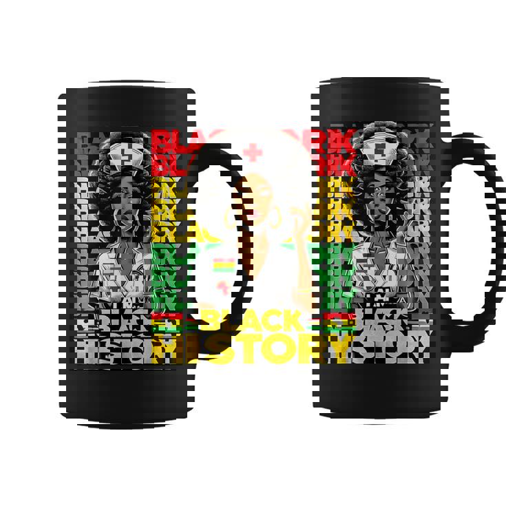 Black Woman Nurse Afro Retro Black History Month Women Coffee Mug