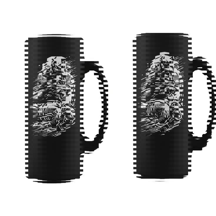 Boxeador De Lobo Y Boxeo De Diseño De Boxeo De Lo Taza de café