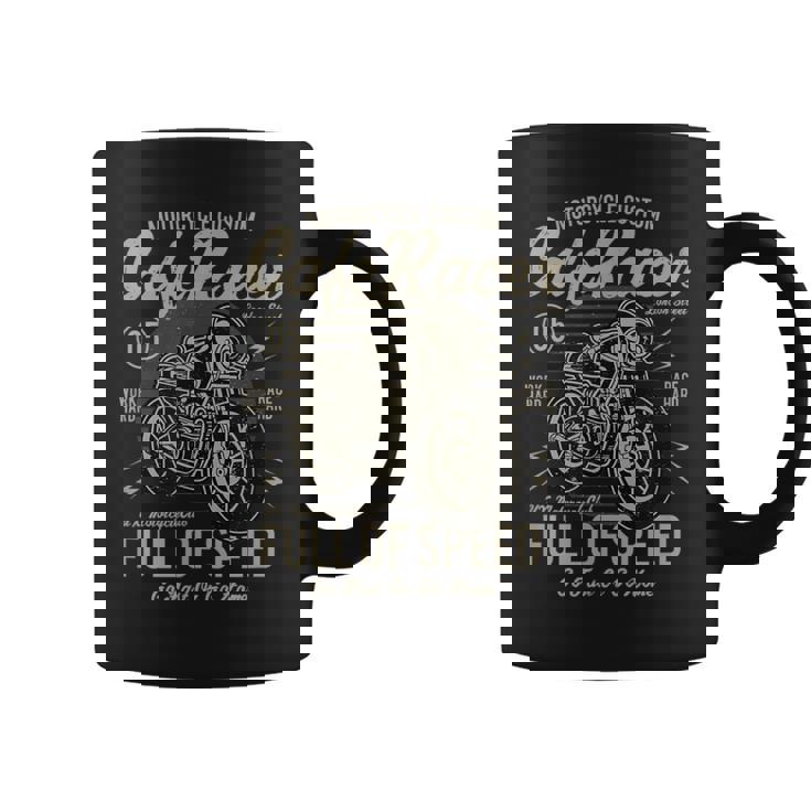 Cafe Racer Moto Full Of Speed Oldschoolintage Taza de café