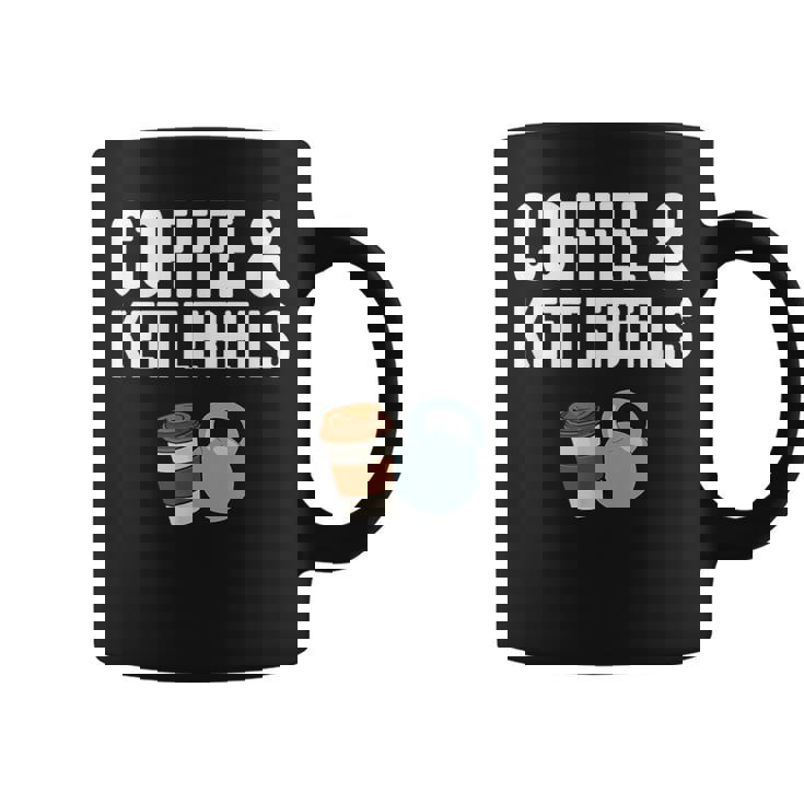 Café Y Pesas Rusas Gimnasio Fitness Entrenamiento Kettlebell Taza de café