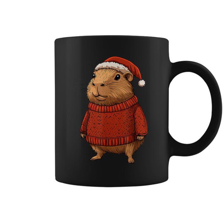 Capybara Ugly Sweater Santa Hat Christmas Tassen