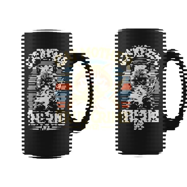Cat Mother True Crime Lover Retro True Crime And Cats Taza de café