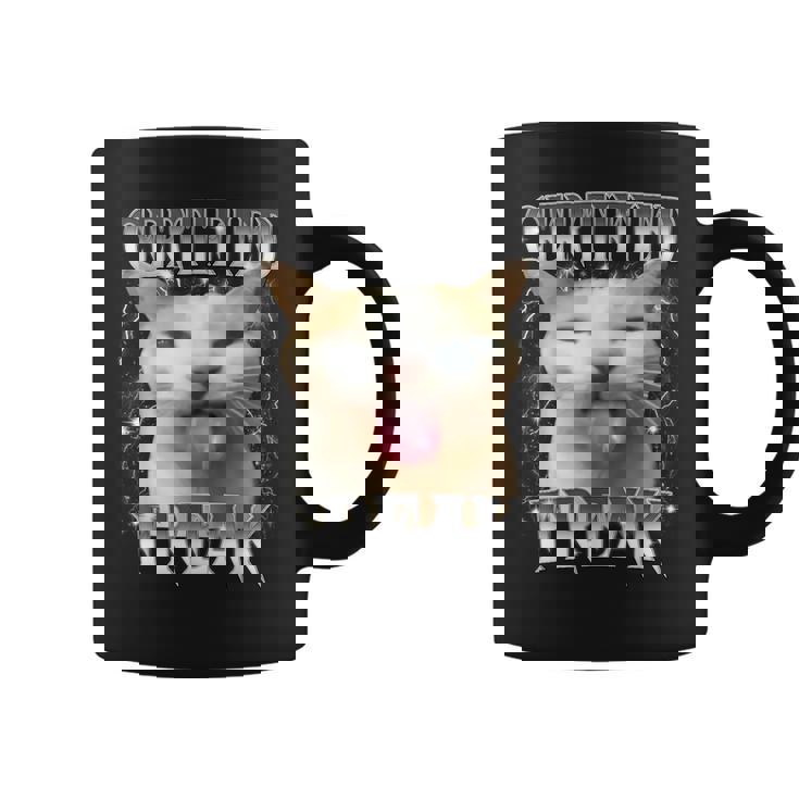 Certified Freak Eat Cement Cursed Silly Cat Meme Coffee Mug