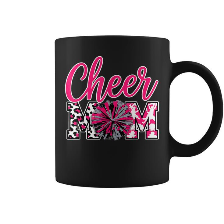 Cheer Mom Hot Pink Black Leopard Letters Cheer Coffee Mug