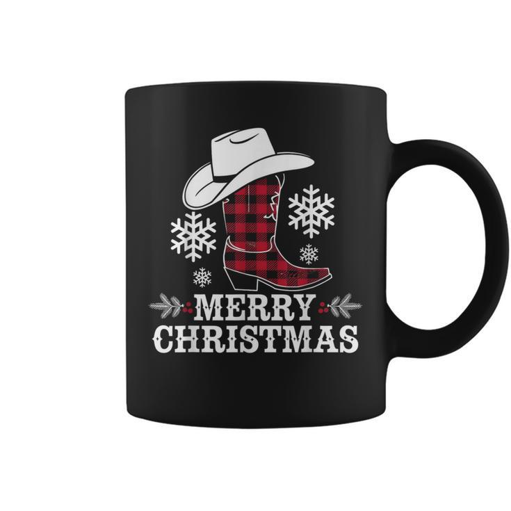 Christmas Cowboy Boots Checked Xmas Western Country Cowgirl Tassen